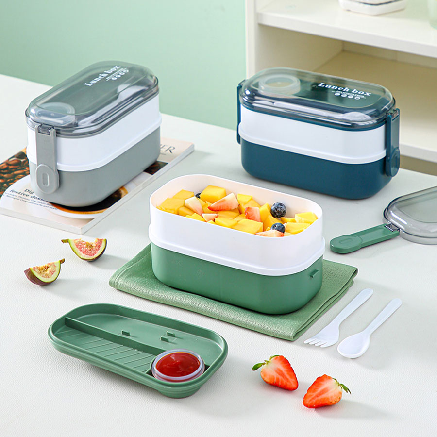 透明蓋飯盒(雙層)