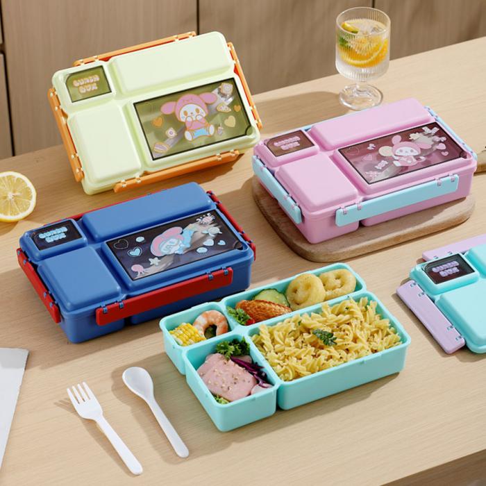 長方分格飯盒(卡通)1150ml